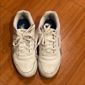 Reebok Size 9 classic white and grey sneakers